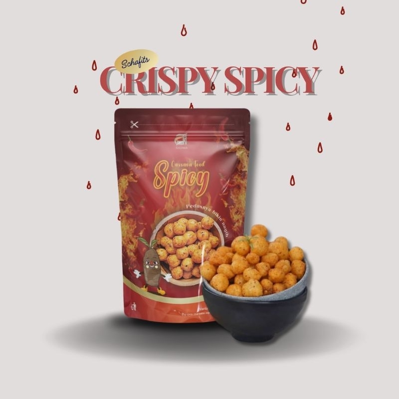 

60g Snack Crispy Spicy balls Cassava food Gurih & Renyah Schafits