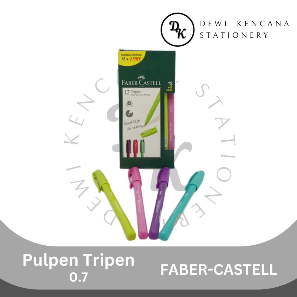 

Pulpen Faber-Castell Tripen 0.7 1 Pak Isi 12 Pcs FREE 2 Pcs