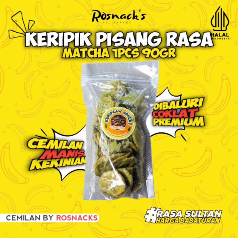 

KERIPIK PISANG RASA MATCHA 90GR || Cemilian kekinian harga terjangku by Rosnacks