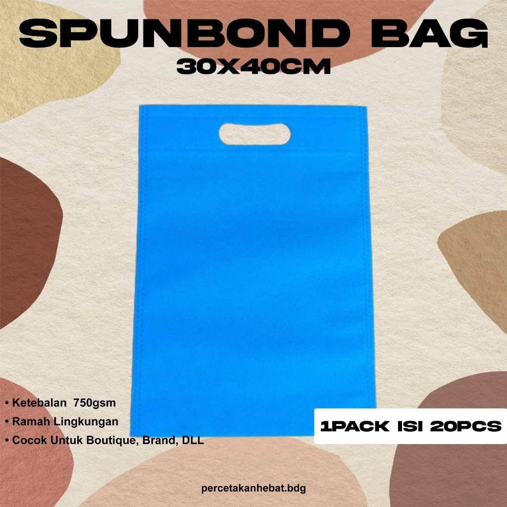 

Tas Goodie Bag Spoundbond 30x40 Biru Muda isi 20 pcs / Tas Spounboond / Tas Belanja