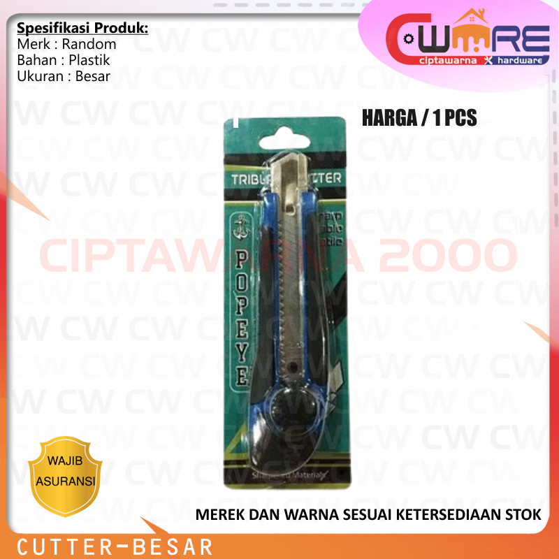 

Pisau Cutter Besar Putar Kertas Tali Lakban Plastic Cuter Kater Plastik