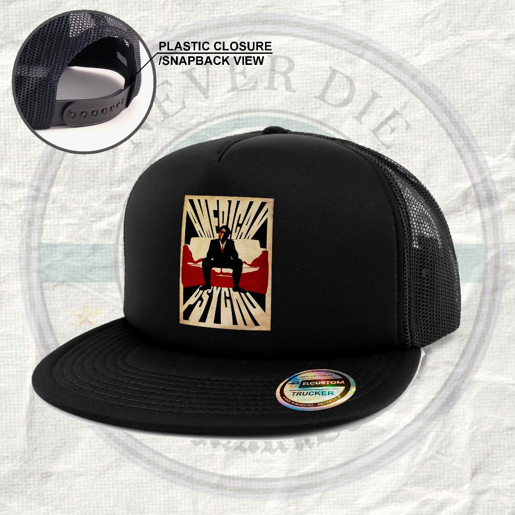 CAPSMARKET - AMERICAN PSYCHO /SNAPBACK/SNAPBACK DISTRO/SNAPBACK BAND/SNAPBACK METAL/TOPI JARING/TOPI