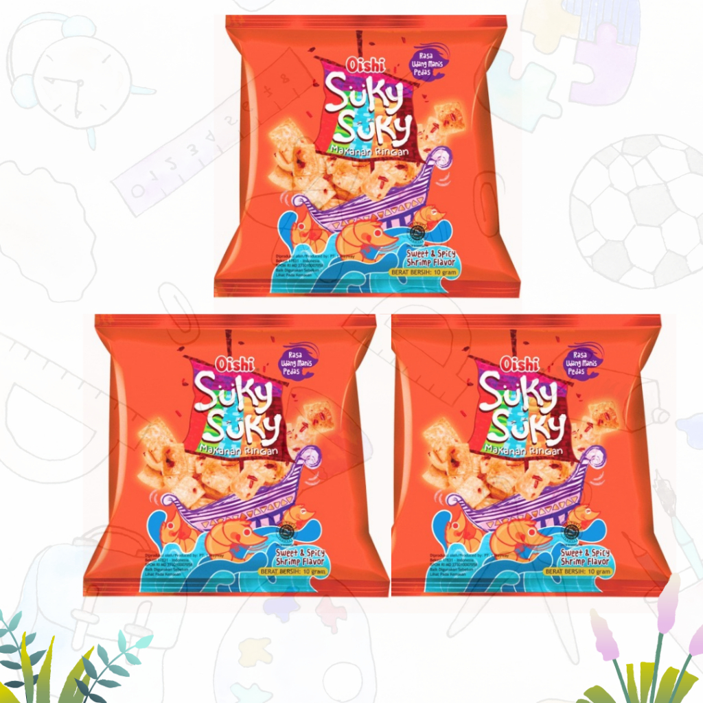 

Oishi Snack Suky Suky Udang Pedas Manis 10x10gr (Renceng)