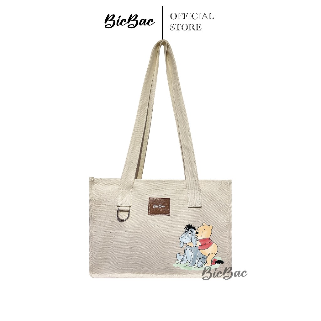 CUSTOM POOH HUG EEYORE  - TAS KANVAS CANVAS TOTE BAG TOTEBAG SLETING PEREMPUAN CEWEK WANITA KETIAK S