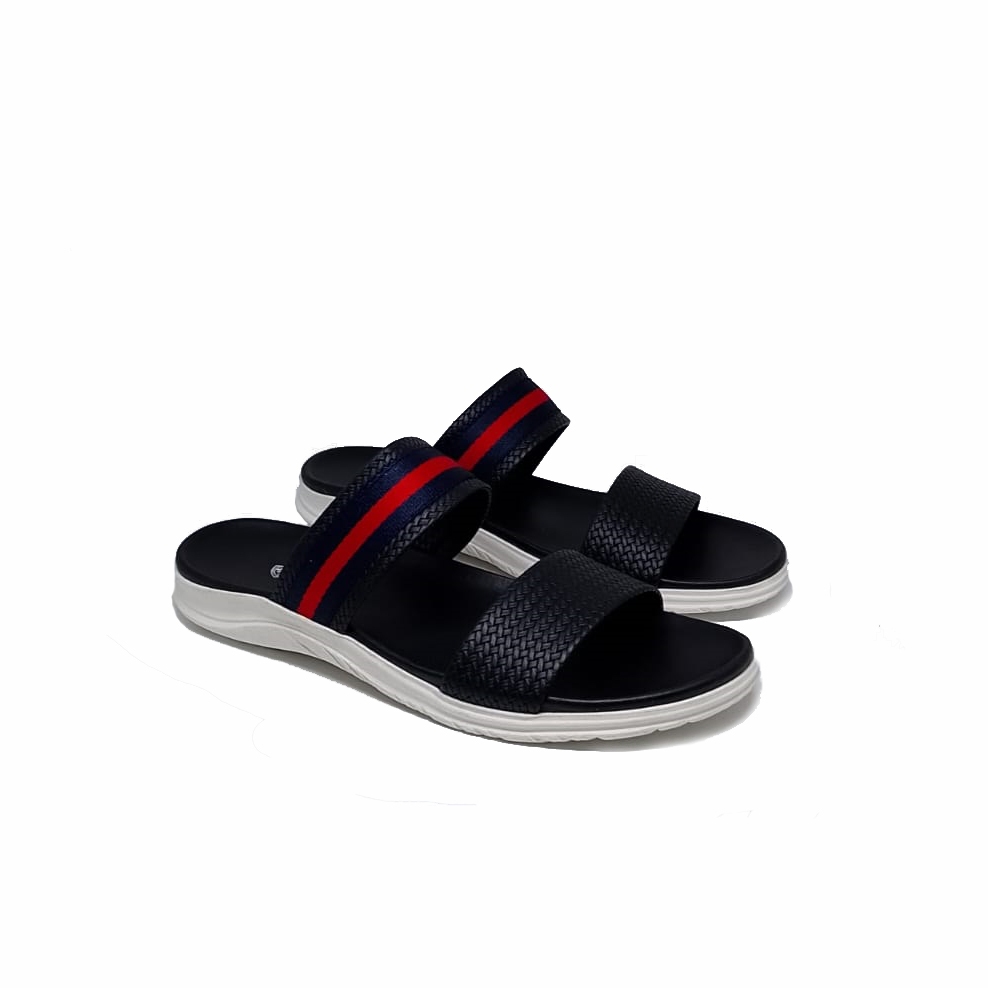 Sandal Slide Pria Black Flat Model Gucci / Sendal Selop Casual Trandy Kulit