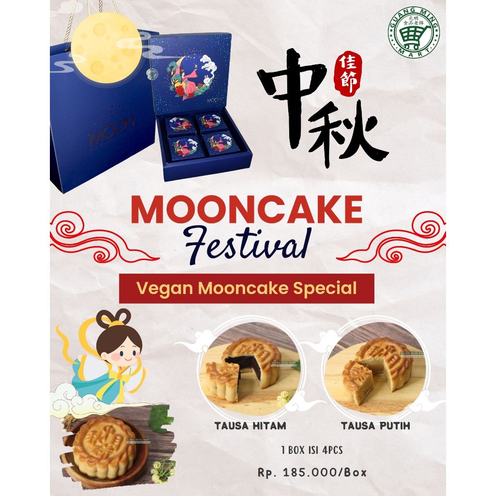 

Vegan Mooncake Spesial | Paket Kue Bulan Spesial Vegan Friendly Tersedia 2 Pilihan Rasa (Tausa Hijau & Tausa Hitam)