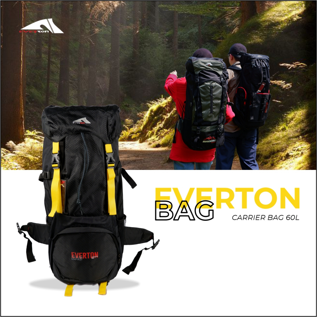 EVERTON BAG KUNING 1Tas Ransel Gunung Carrier Travelling Backpack Hiking Outdoor 60L