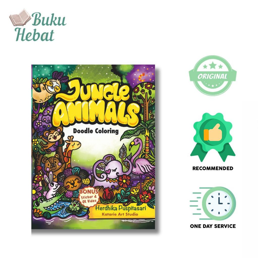 BUKU ANAK : DOODLE ART : JUNGLE ANIMALS