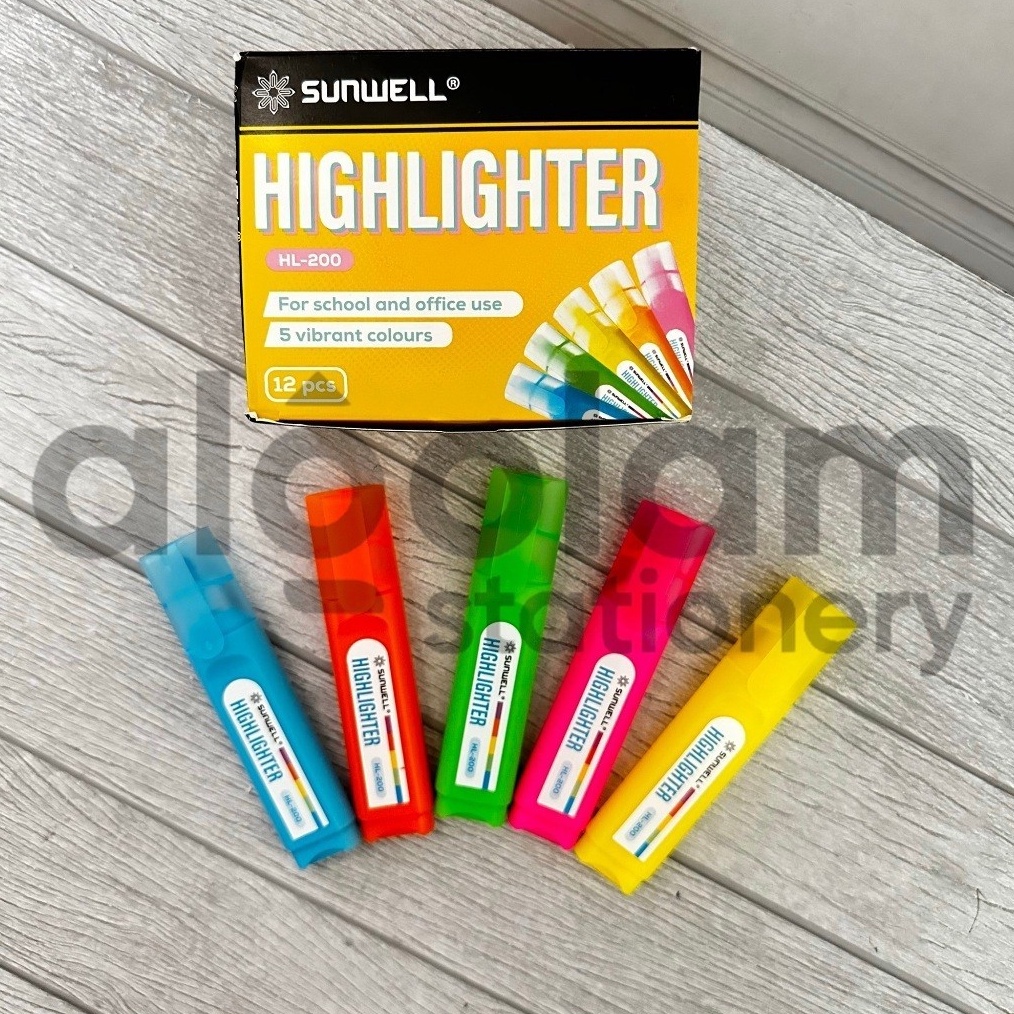 

KODE H76Q SELUSIN 12 PCS Highlighter Stabilo Sunwell Satu Warna