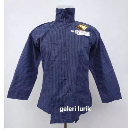 Baju Surjan Pria Lurik Biru|Baju Lurik|Surjan Pria| Baju Adat Jawa