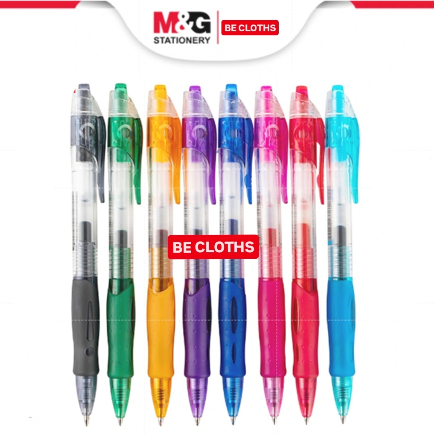 

M&G Pulpen Gel Retractable Gel Pen 8 Warna 0.7 mm 0.5 mm Comfort Rubber Grip Pena