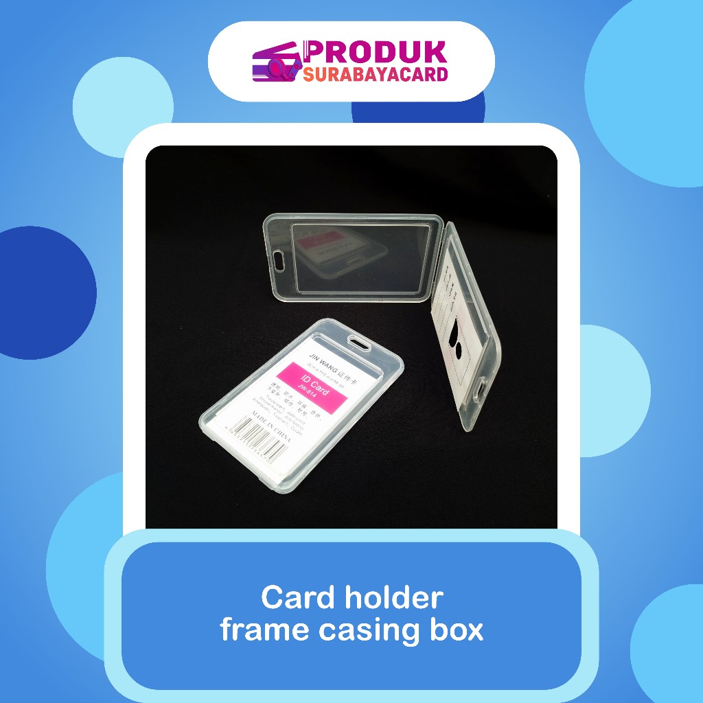 

Card holder frame casing box tempat ID card flashdisk holder bening tutup portrait