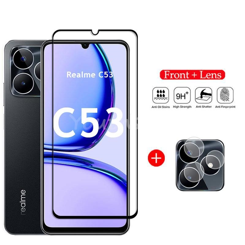 Tempered Glass Realme C53 C51 PAKET 2in1 Tempered Glass CAMERA LENS Tempered Glass Realme C53 C51