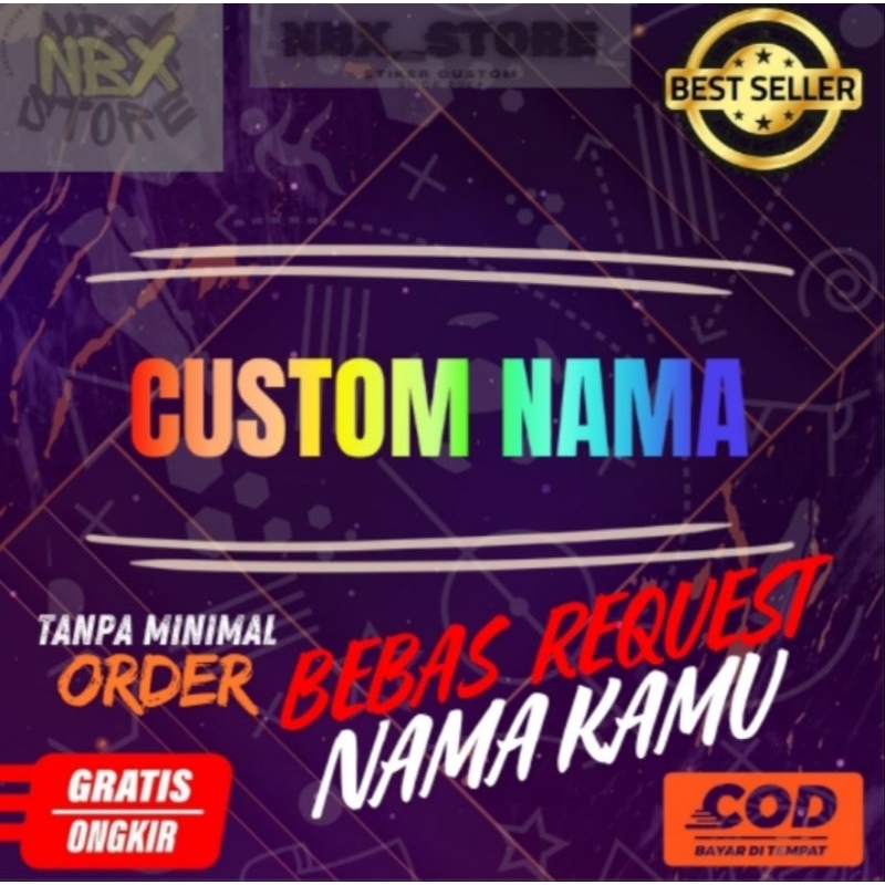 

stiker cutting custom bebas font & bisa request!! "stiker nama kamu