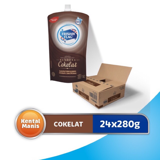 

Frisian Flag Bendera Kental Manis Cokelat carton Pouch 280g - 24 Pcs