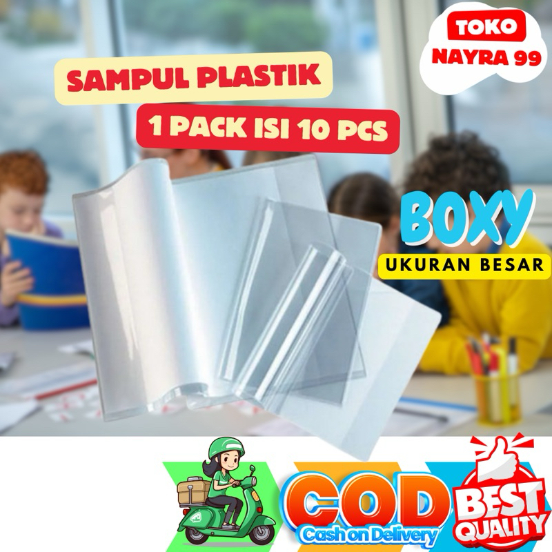 sampul plastik boxy buku tulis ukuran besar 1pack isi 10pcs