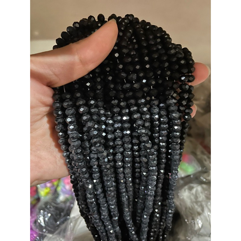 manik Crystal Ceko Hitam 2mm 4mm 6mm 8mm