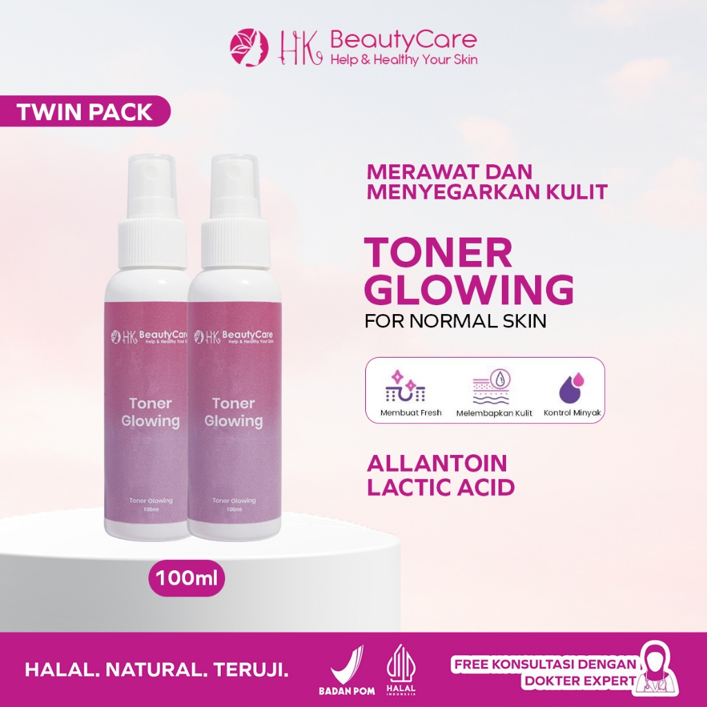 Hk Beautycare Twin Pack Facial Toner Glowing 2 x 100ml - Skincare Menyegarkan Kulit Wajah
