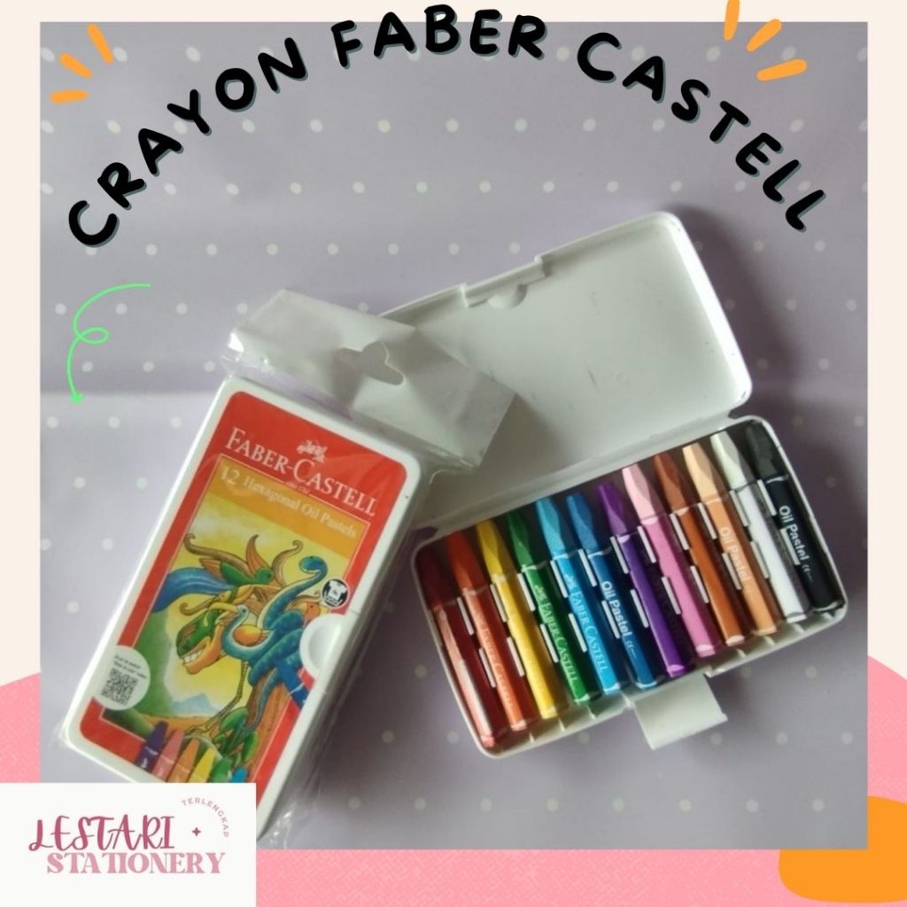 

Crayon Faber-castell 12 Warna | Crayon Mewarnai | Oil Pastel |Pewarna | LestariStationery