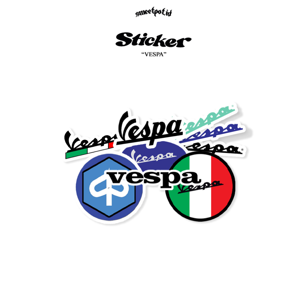 

(BISA COD) STIKER AESTHETIC "VESPA" / VESPA MATIC / PIAGGIO / KONGO / SUPER / EXCEL / PRIMAVERA / VESPA PX / VESPA SPRINT / STIKER HELM / STIKER LOCAL BRAND / STIKER AESTETHIC / ANTI AIR