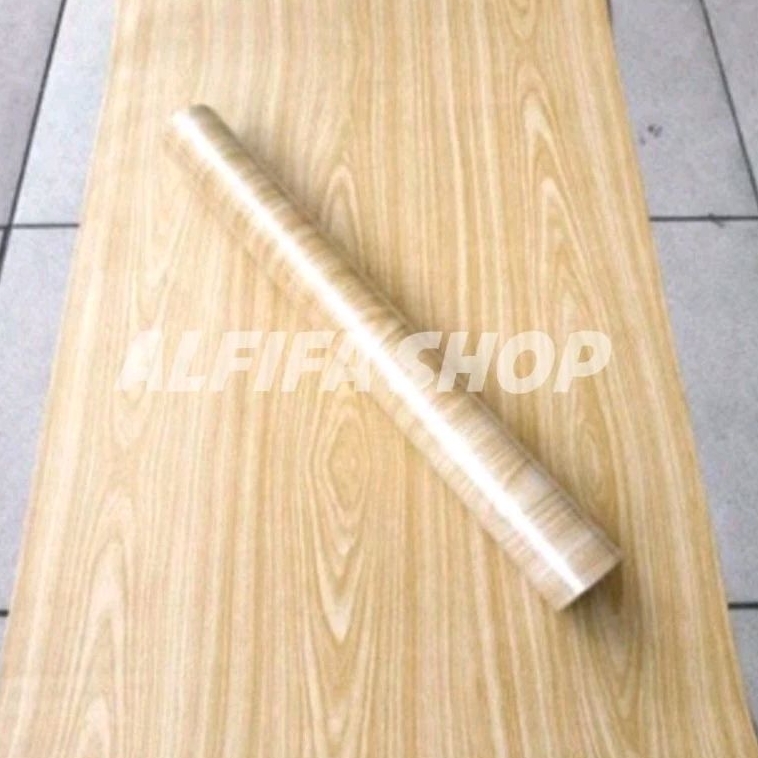 Wallpaper Dinding Kayu Serat Coklat Muda Wallstiker Motif Kayu