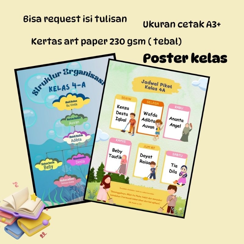 

poster jadwal piket dan struktur kelas