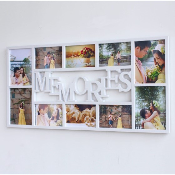 Frame Foto 10 Slot Dekorasi Dinding Bingkai Foto Memories Ukuran 3R 4R Aesthetic