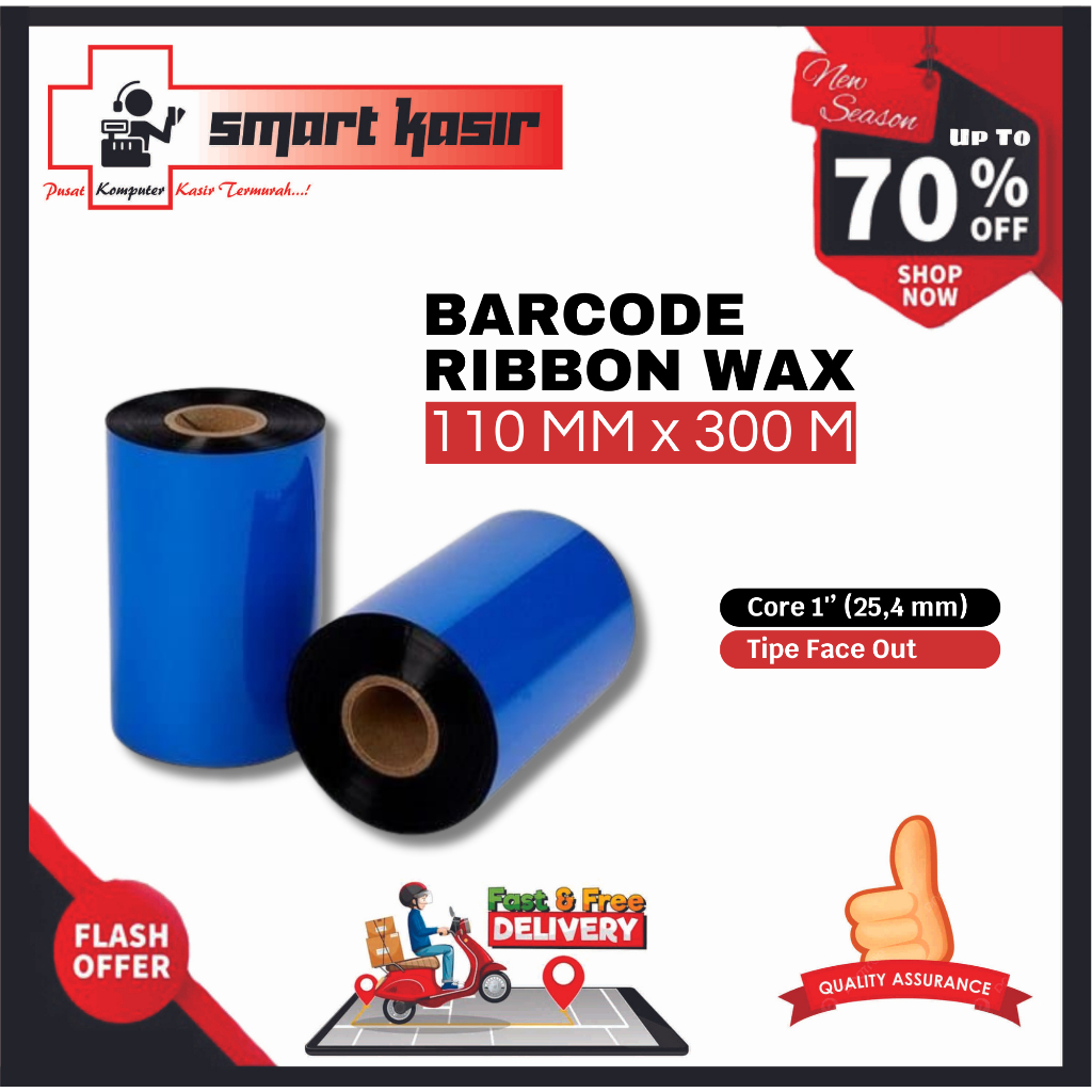 

Barcode Ribbon Wax 110 mm X 300 meter