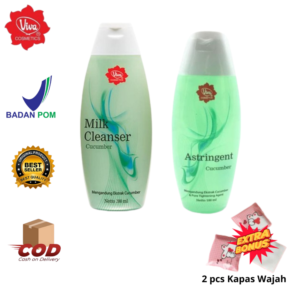 Viva - Paket Lengkap Glowing Flek Hitam Milk Cleanser+ Face Tonic – Paket Viva Milk Cleanser Dan Fac