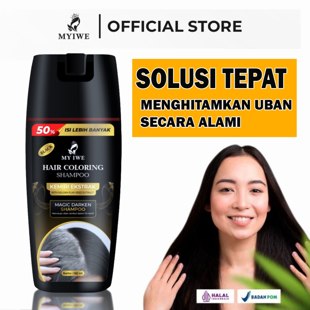 Myiwe Shampo Penghitam Rambut Uban Permanen asli Original Hitam