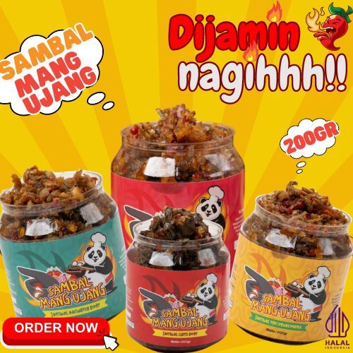 

PROMO Sambal Cumi Doer/Bandeng Doer/Ayam Doer/Teri Pedas Manis 200g Sambel Mang Ujang sedapp