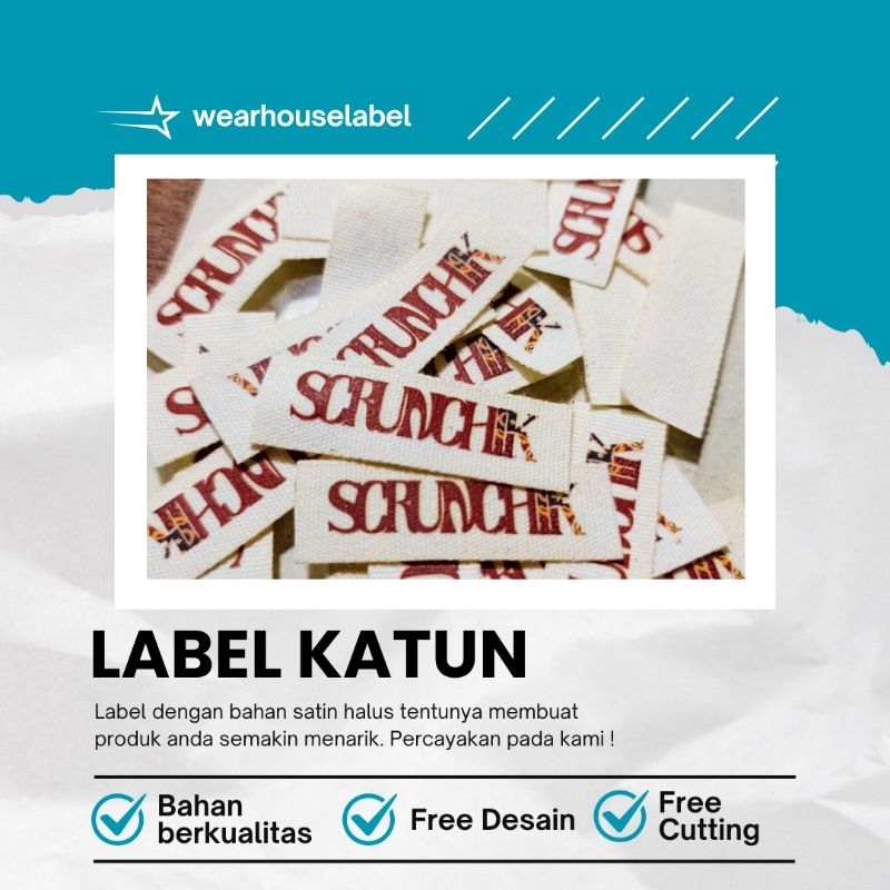 

LABEL KATUN KREM / LABEL KATUN / LABEL BAJU / LABEL HIJAB / LABEL KAOS / BRAND BAJU / LABEL MERK