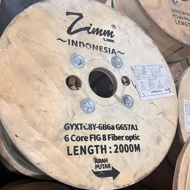 KABEL FIBER OPTIC 6 CORE FIG 8 3.6MM 2000M ZIMMLINK
