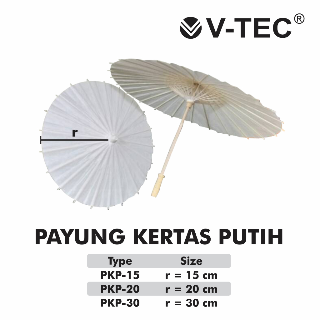 

VTEC payung kertas putih 15 20 30 cm - Payung Lukis Polos | Media Lukis - ATJ