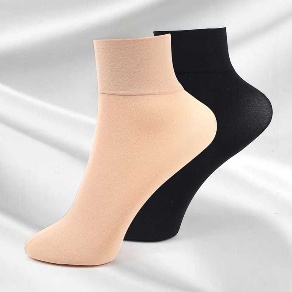 Kaos Kaki Kulit Stocking Wanita Pendek Semata Kaki Tipis Lembut Kaus Kaki Cewek Transparan Warna Kul