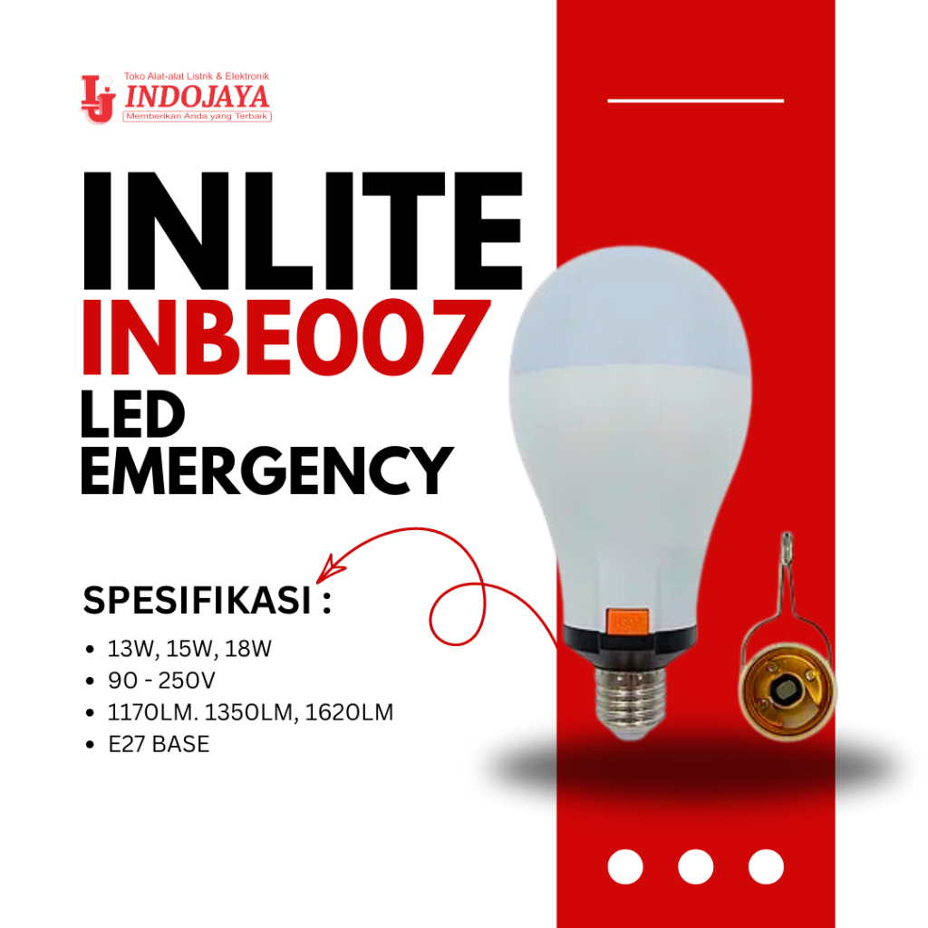 INLITE LAMPU EMERGENCY LED + HANGER INBE007 | INLITE LAMPU EMERGENCY | INLITE LAMPU LED MAGIC | LAMP