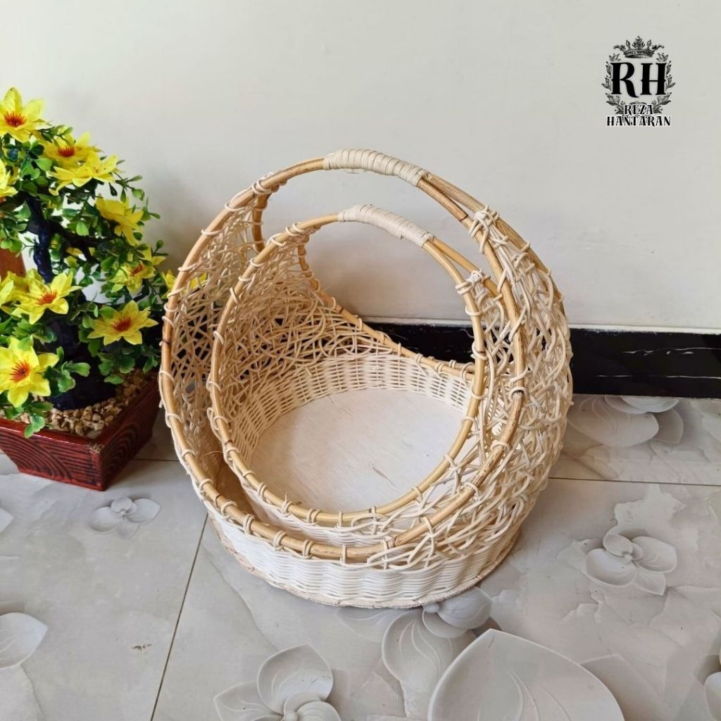 

Keranjang hantaran cincin rotan 1 set isi 2pcs