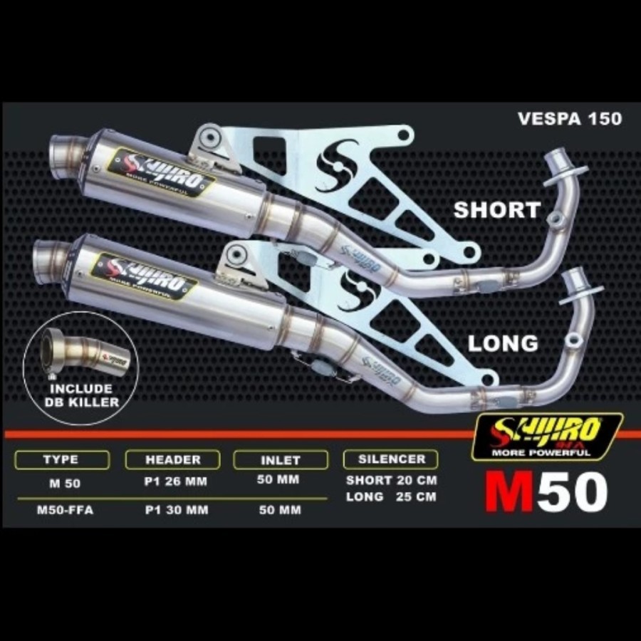 KNALPOT VESPA MATIC 150 TYPE M50 SHIJIRO RACING ORIGINAL