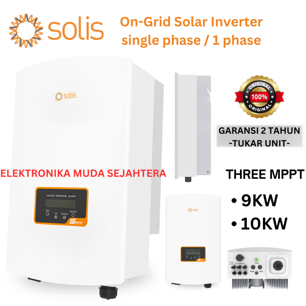 SOLIS ON-GRID SOLAR INVERTER 1 PHASE / SINGLE PHASE / 9KW-10KW / ON GRID INVERTER / THREE MPPT