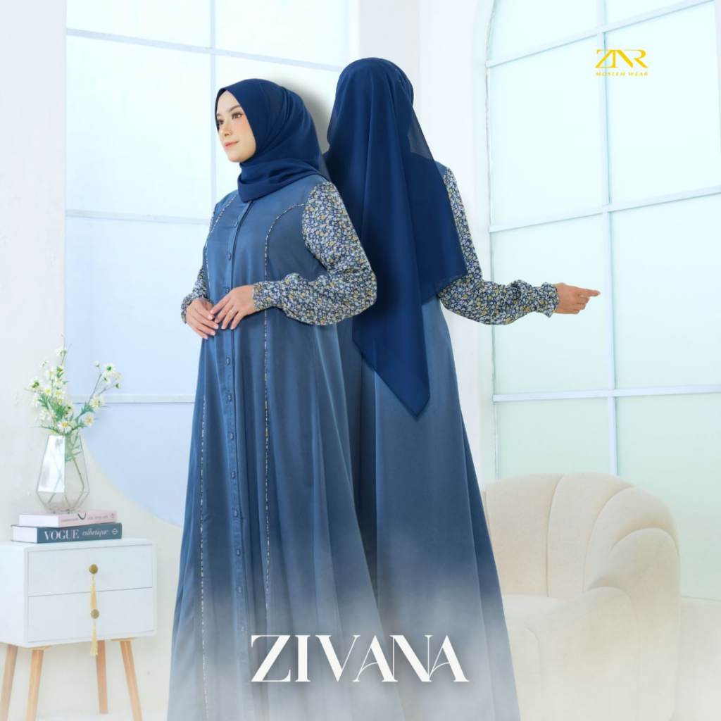 Baju gamis wanita casual daily outfit busui friendly dress muslimah Zivana by ZNR
