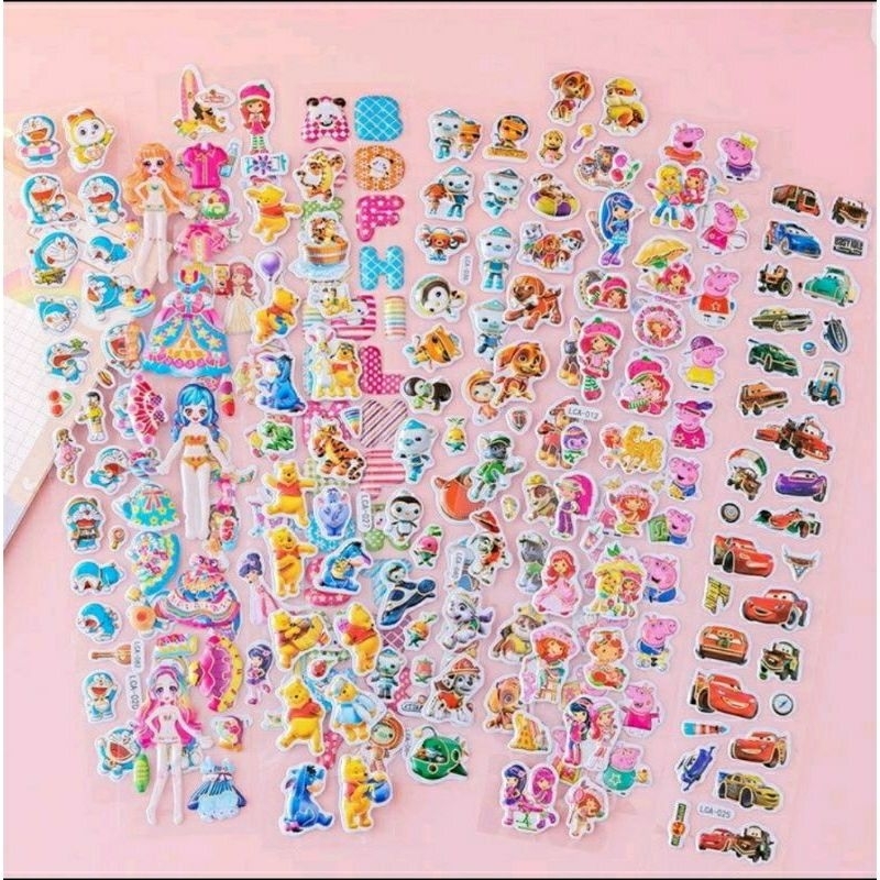 

Stiker timbul 3D motif karakter / 1 lembar besar