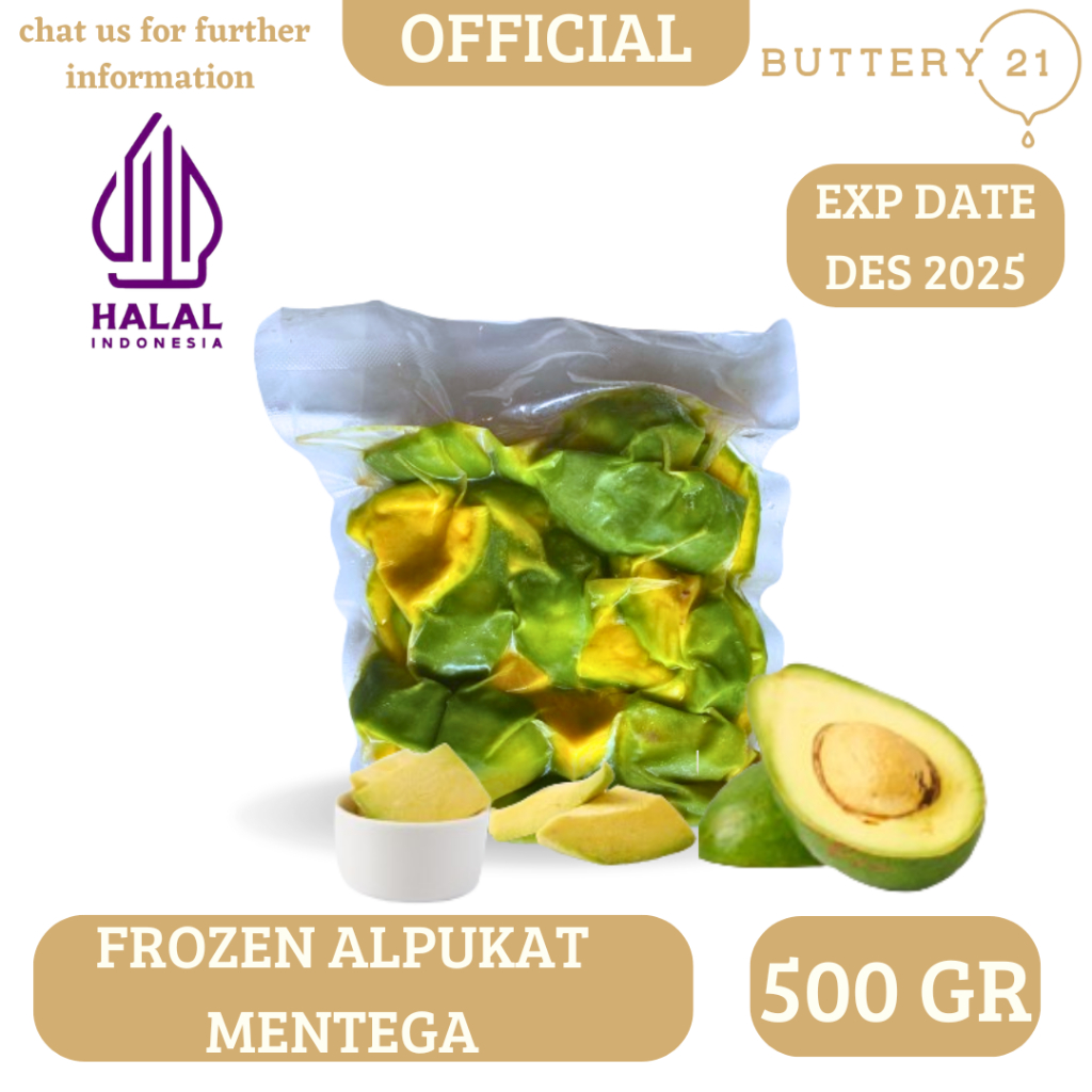 

FROZEN ALPUKAT MENTEGA 500 GR/ALPUKAT BEKU/AVOCADO/DAGING TIDAK ADA BIJI/BUAH BEKU ALPUKAT