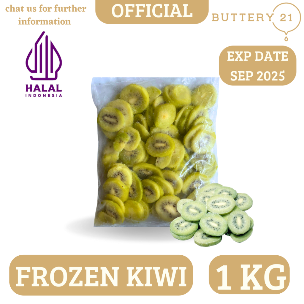

FROZEN KIWI SLICE 1 KG/BUAH KIWI IRIS BEKU/FROZEN KIWI POTONG