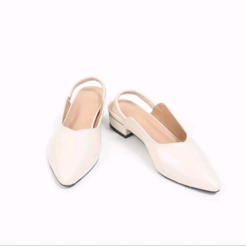 sepatu heels hak tahu 2 cm / sandal heels cewe wanita / motip heels tali karet import