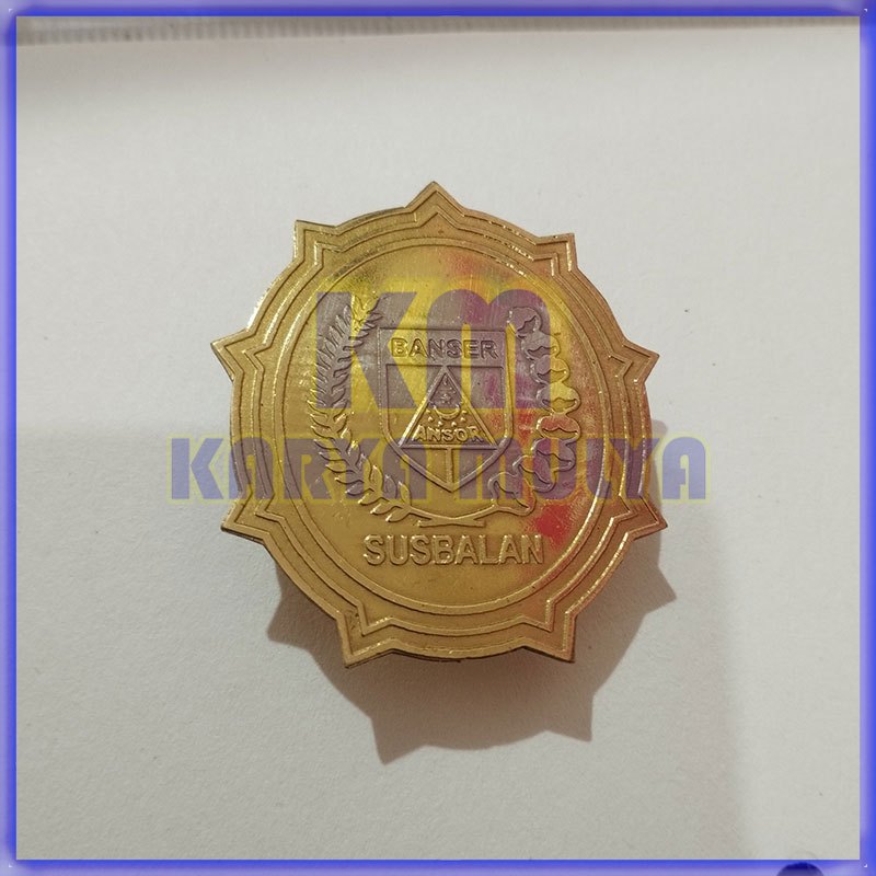 Pin Bros Susbalan Banser Warna Gold Pin Banser Susbalan Full Logam Jarum - Karya Mulya
