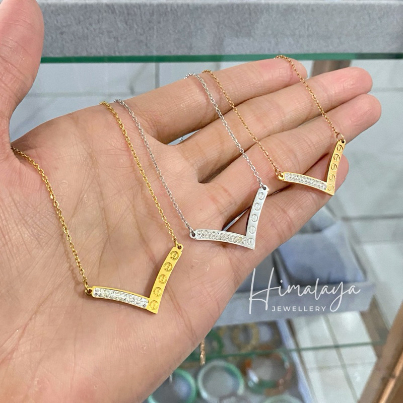 Kalung dan liontin wanita titanium asli anti karat anti alergi Himalaya Jewelry