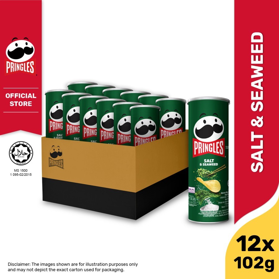 

[CARTON DEALS] Pringles Salt & Seaweed 102gr Keripik (12 Pcs)