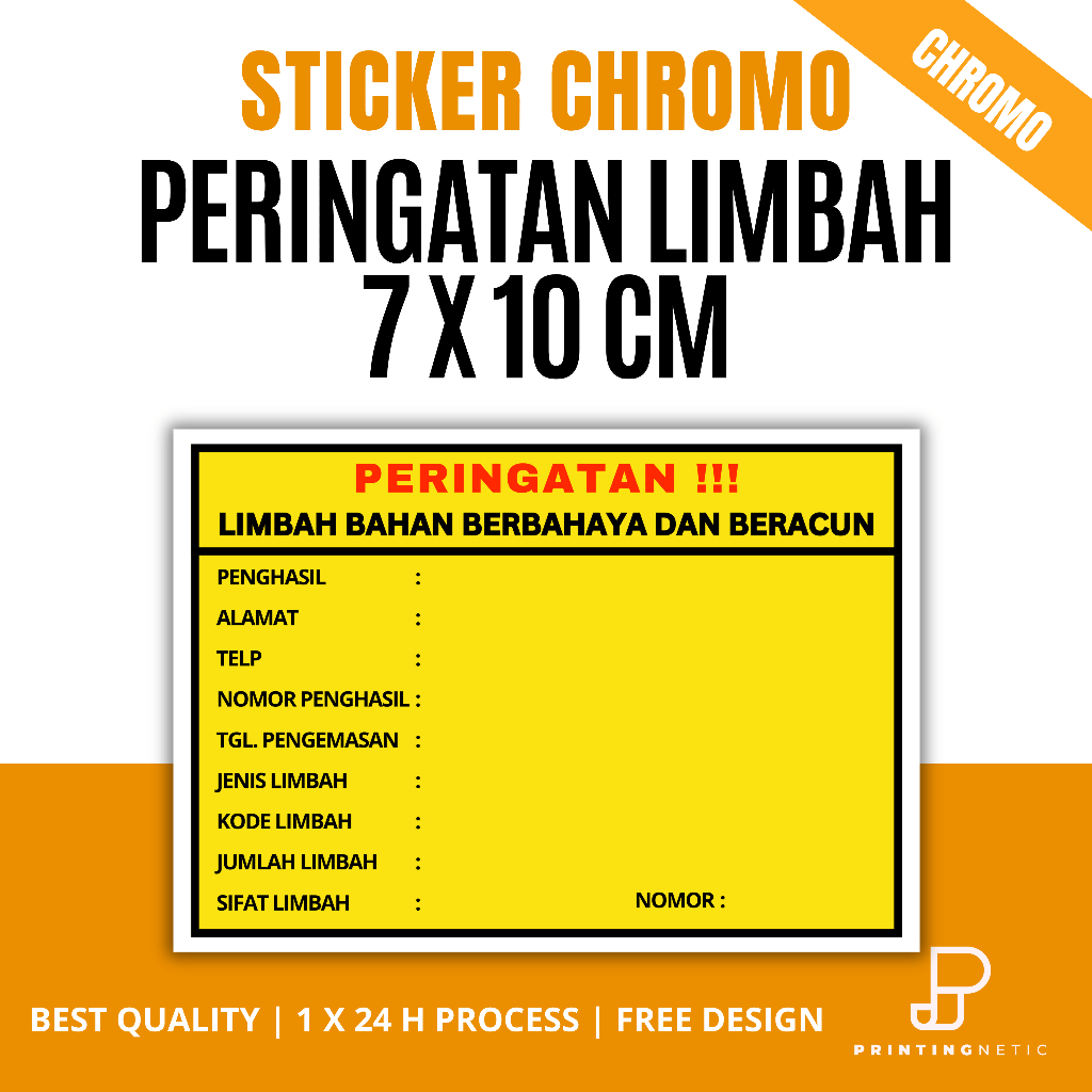 

Sticker Peringatan Limbah Bahan Berbahaya Dan Racun Ukuran 7 x 10 Cm MURAH!!!