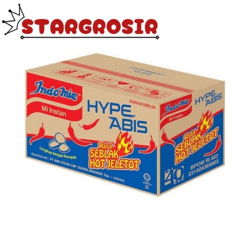 

Indomie Hype Abis Seblak Hot Jeletot 1 Dus isi 40