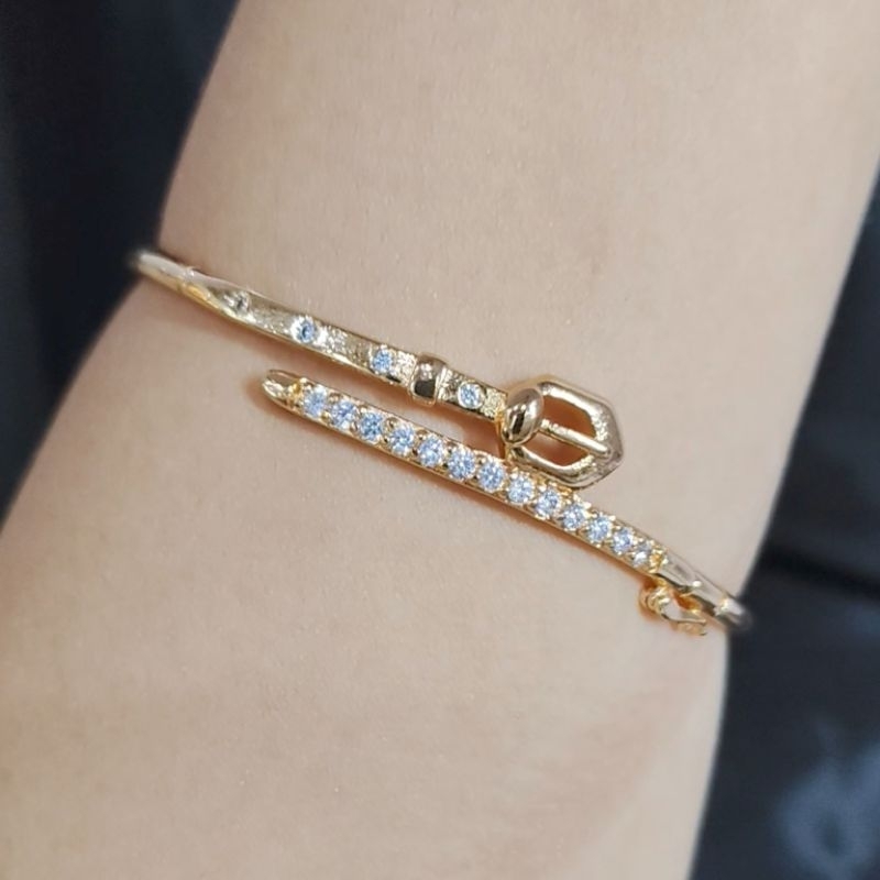 Grosir Xuping - Gelang Titanium Wanita Belt Tali pinggang Lapis Emas Anti Karat